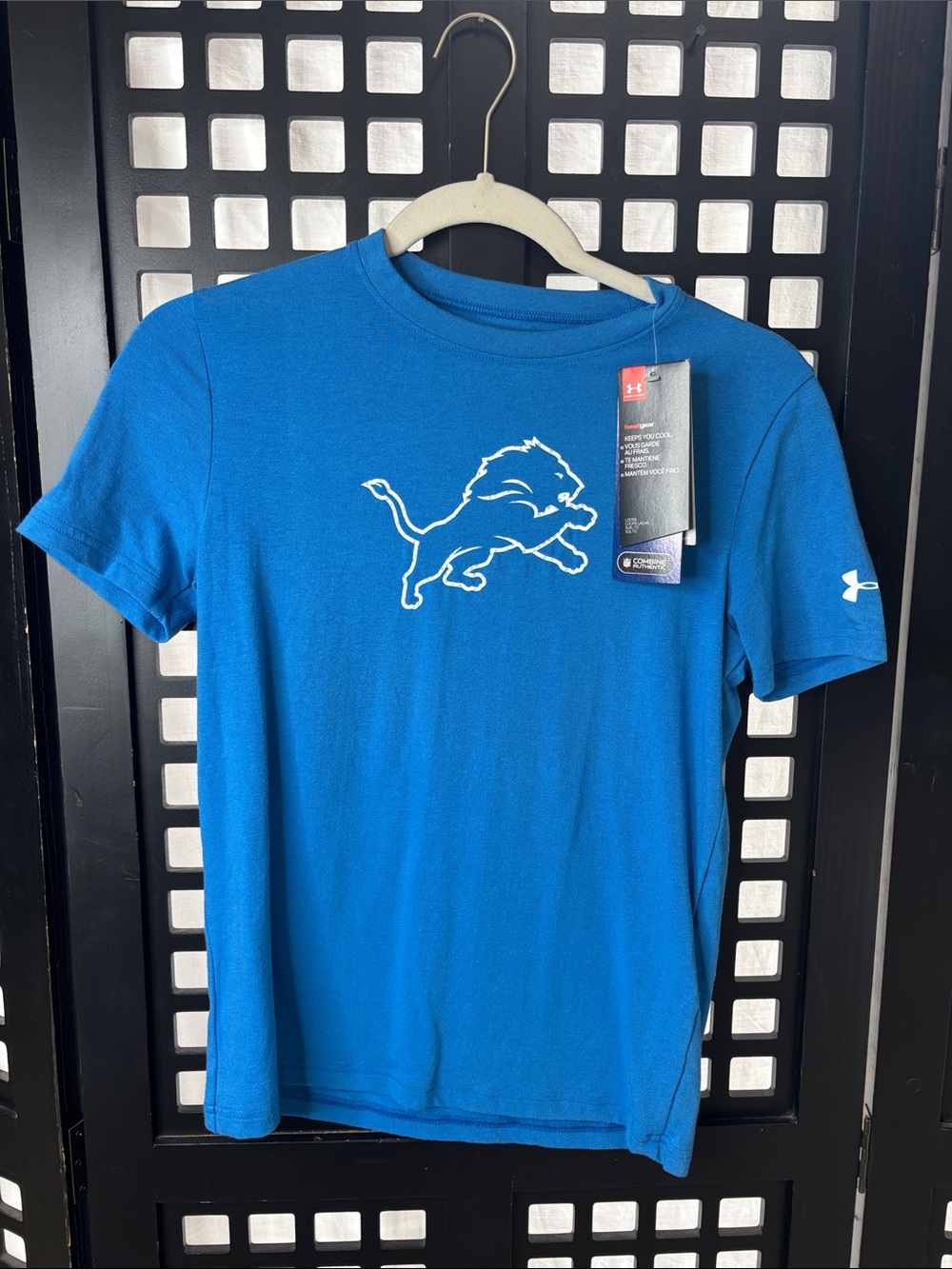 💙 Detroit Lions Youth Medium Tee Royal Blue Under Armour Performance NWT 💙